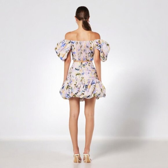 NWT Elliatt Remy Linen Off Shoulder Top and Mini Skirt Set - Picture 7 of 12